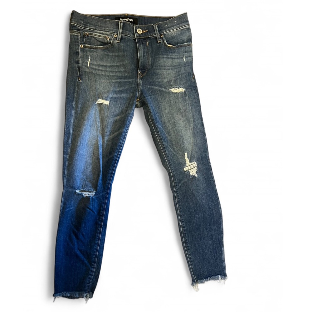 Express Mid Rise Distressed Ankle Legging Jeans | Size 6R
